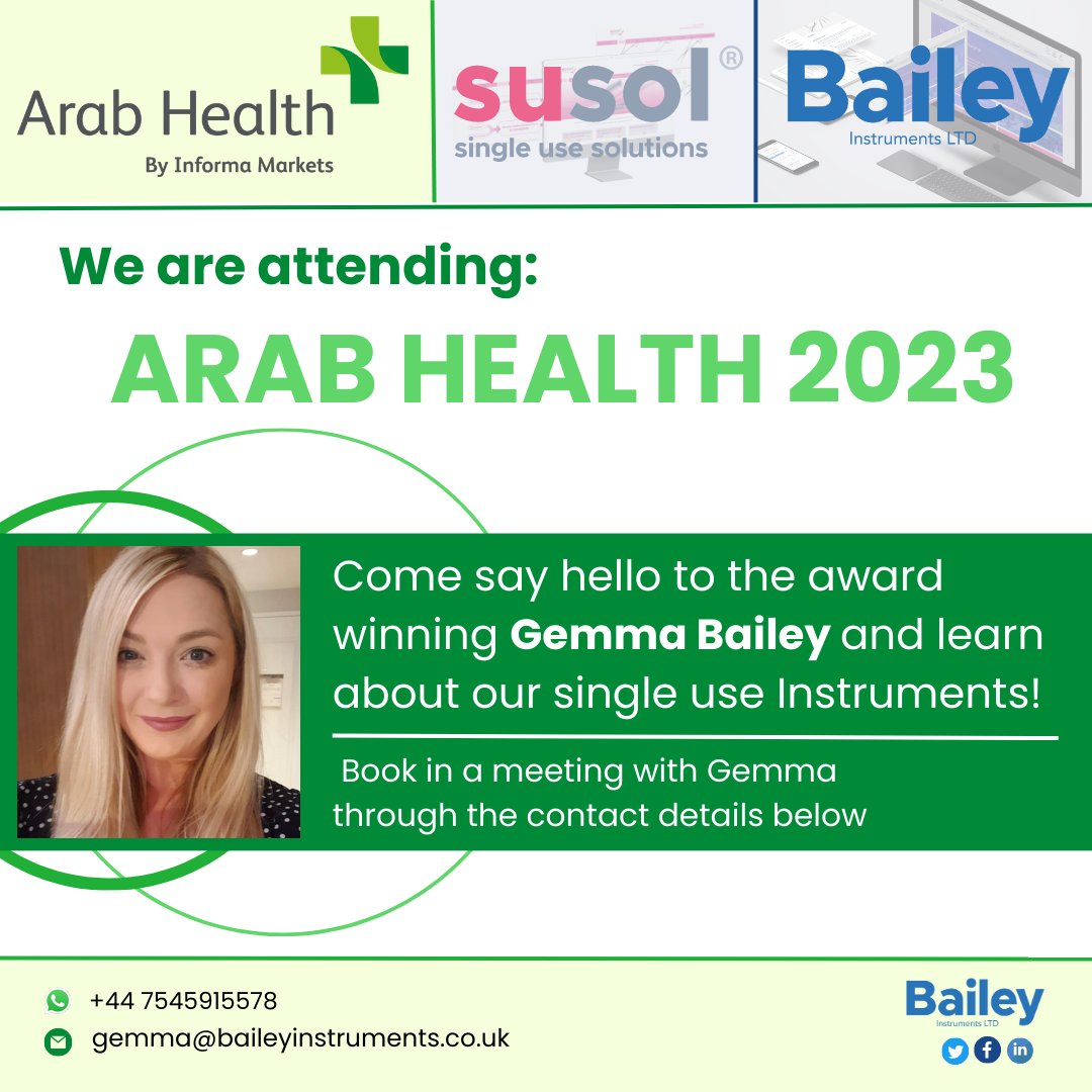 BaileyInstLtd's tweet photo. Bailey instruments are coming to Arab Health 2023! 

Will you be there? 😁 

#ArabHealth #conferenceseason #Baileyinstruments https://t.co/OhTOLAu43c