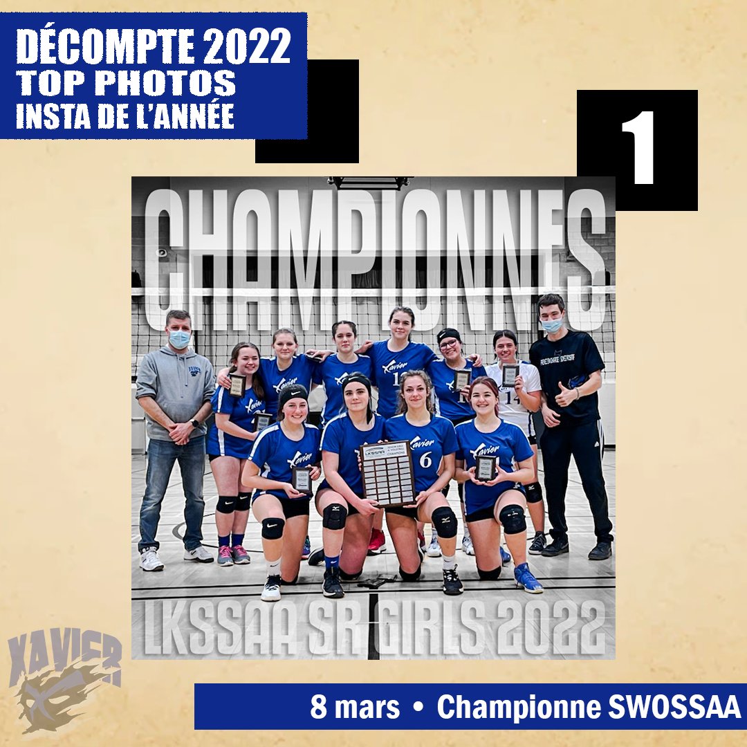ESCStFXavier's tweet photo. #xavTop2022 | #adieu2022 | #bonneannée | Une saison de #volleyball après deux saisons annulées, première place saison régulière, championnat LKSSAA et une nouvelle bannière pour notre gymnase. 10 filles déterminées, le top moment Insta de 2022! https://t.co/TmF0OwHuRM