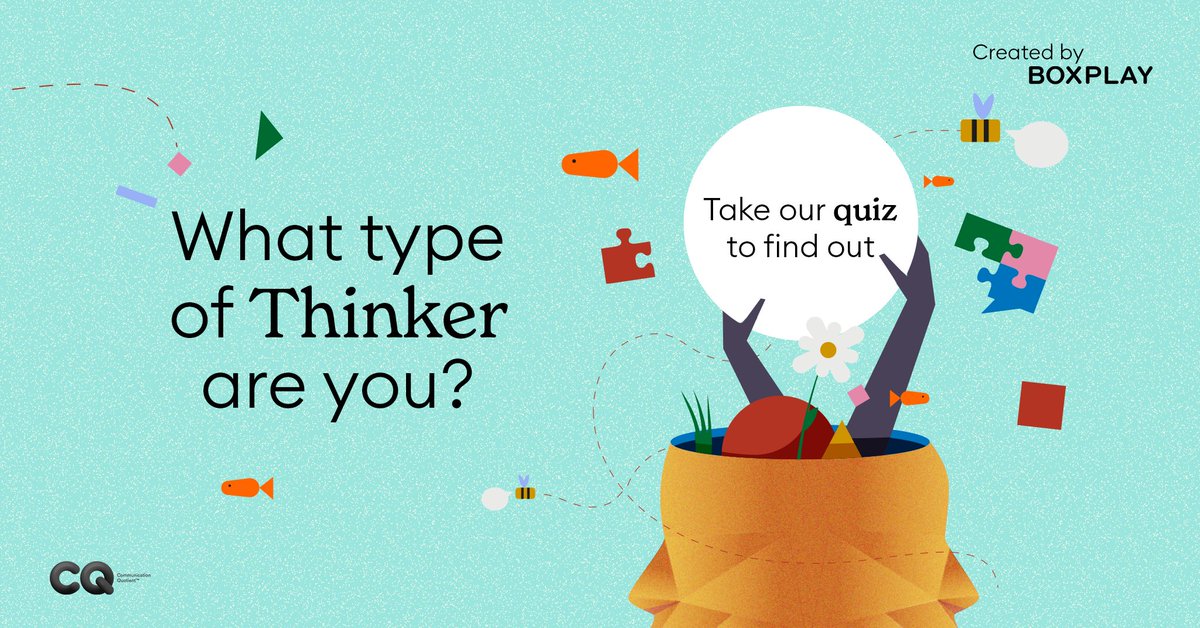 Have you ever thought about how you think? 

There are actually many different types of thinkers out there. Want to find out which one you are?

boxplay.io/cq/critical-th…

#criticalthinking #thinkingtypes #knowyourbrain