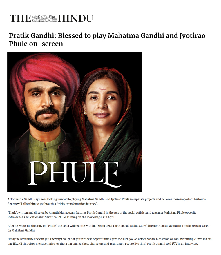ContentEngr's tweet photo. NEWS 2! #ContentEngineers &amp; #DancingShivaFilms Hindi Biopic *ing #PratikGandhi &amp; #Patralekhaal #Phule Directed by #AnanthNarayanMahadevan

@pratikg80 @ananthmahadevan @ContentEngr @VarmaSaurabh @UtpaalAcharya @riteshkudecha @anuyachauhan @Patralekhaa9 @VikramKhakhar #MahatmaPhule https://t.co/2VwVMTGPm2