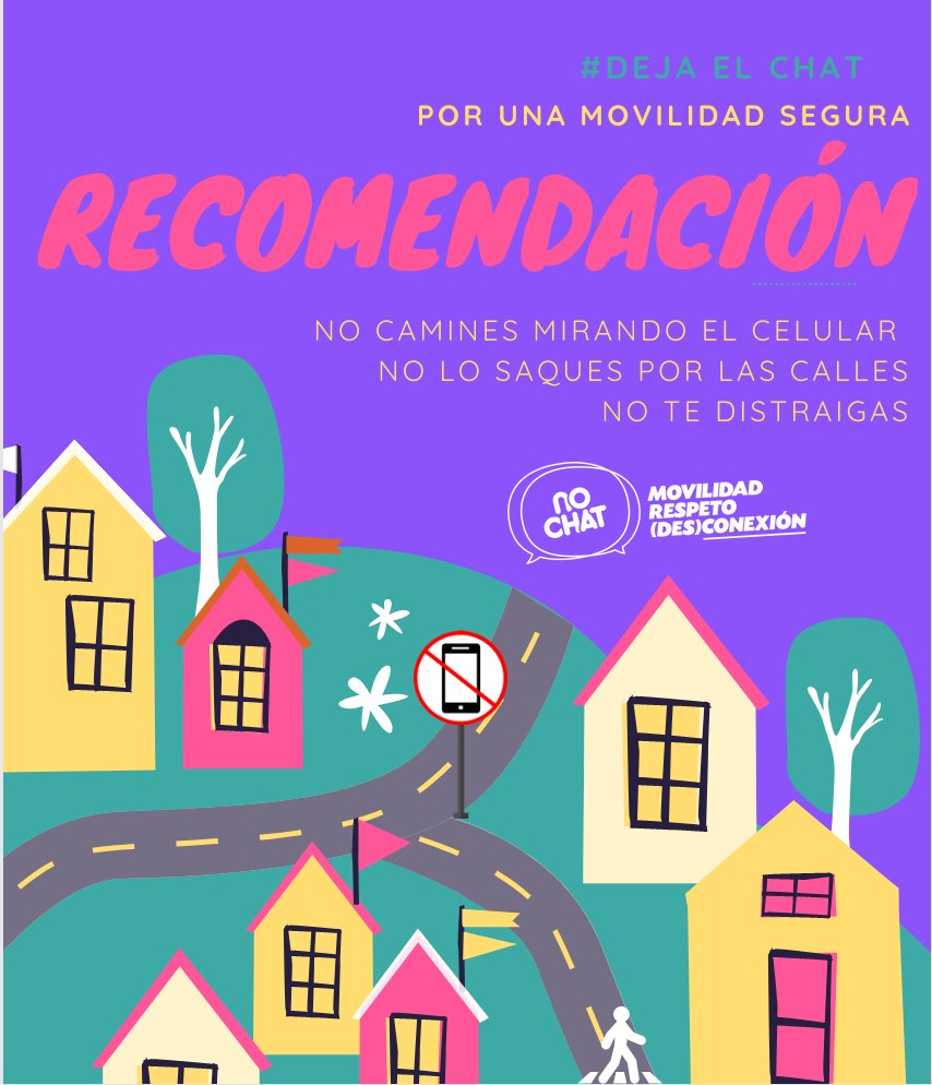 ONGnochat's tweet photo. LLEGÓ EL FIN DE SEMANA y desde No Chat queremos recordarte que no hay nada como una buena caminata para soltar el estrés y la rutina. Pero hazlo de forma segura, no te desplaces mirando el teléfono #DejaElChat👇 https://t.co/PqOxwtiTOA