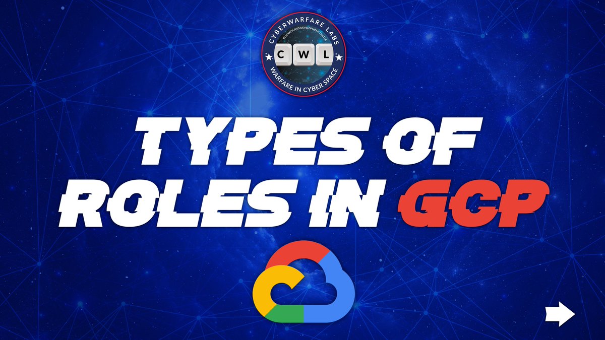 cyberwarfarelab's tweet image. 📢KNOW ABOUT ROLES IN GOOGLE CLOUD PLATFORM [GCP] 📢
For more Free content &amp;amp; Exercise visit our
FREE OF COST PLATFORM &quot;HACK n SECURE&quot;
.
.
.
.
.
.
.

Visit Now: labs.cyberwarfare.live

#GCP #gcpcloud #hacknsecure #cyberwarfarelabs #hybridcloudredteam #CWLKnowledgeBite