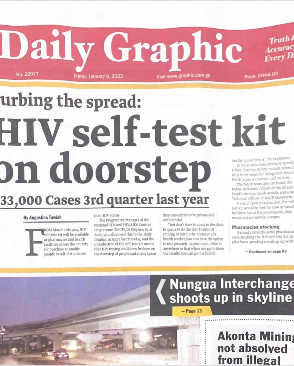 _GHSofficial's tweet photo. From March of this year, you can purchase an HIV Self-Test Kit at any pharmacy or obtain it for FREE (for now) at health facilities. With this, you can test for HIV at the comfort of your home (Dr. Ayisi Addo, Programme Manager- NACP/GHS)
#HIVisreal
#gettested
#knowyourstatus https://t.co/BfFOCbcL09