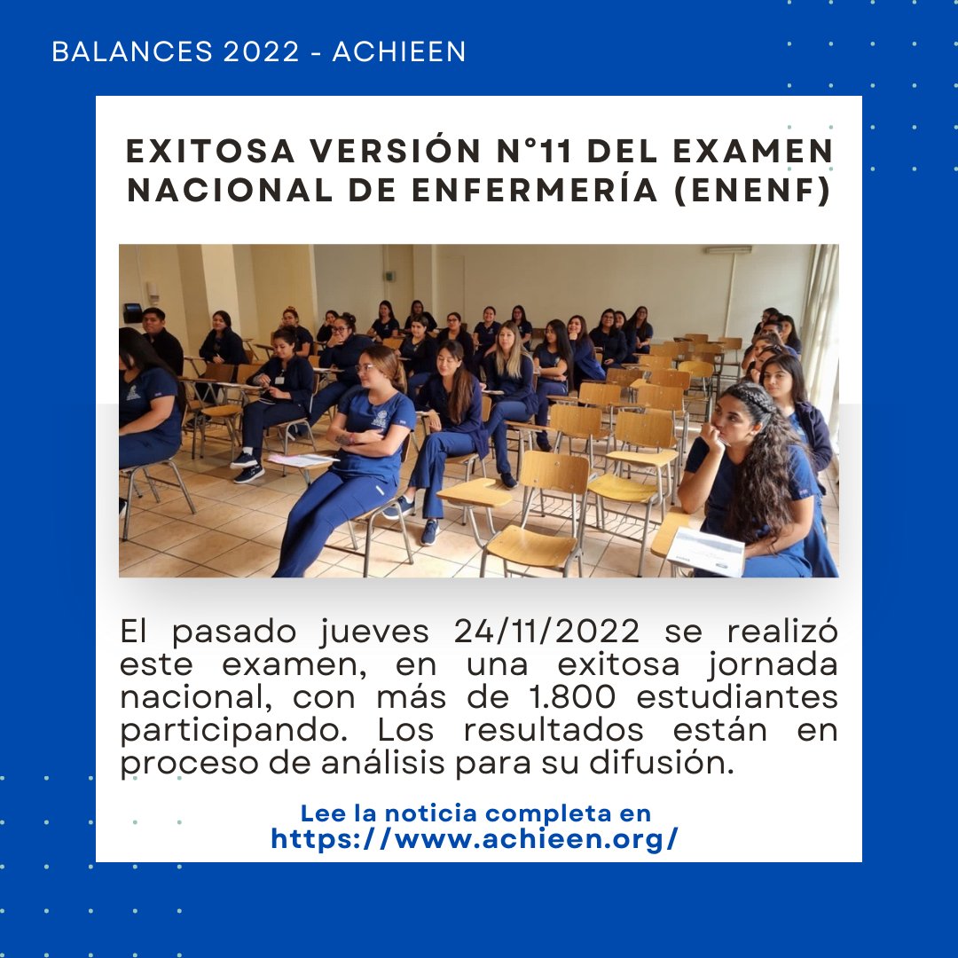 ACHIEEN1's tweet photo. Con gran éxito se realizó la versión N°11 del Examen Nacional de Enfermería de la ACHIEEN

Alrededor de 120 docentes colaboraron como examinadores y/o jefes de sede para velar por el correcto desarrollo de este examen. 

#ACHIEEN #chile #enfermeria #salud #educacion https://t.co/j1hrPNPUG1