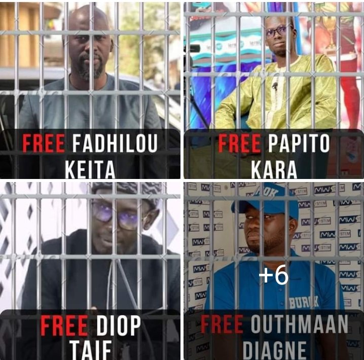 DameTague1's tweet photo. #Bougazeli trafiquent de faux billets en liberté
#Aliou_Sall accusé de 6000 Milliards en liberté
#papealeniang en prison pour avoir donné des infos
#Outhman en prison pour des Emoji
#Papito en prison pour revue de presse
#Amy_DIA en prison pour avoir reçu wave
Injustice🤧 https://t.co/CSKxXkJmNF