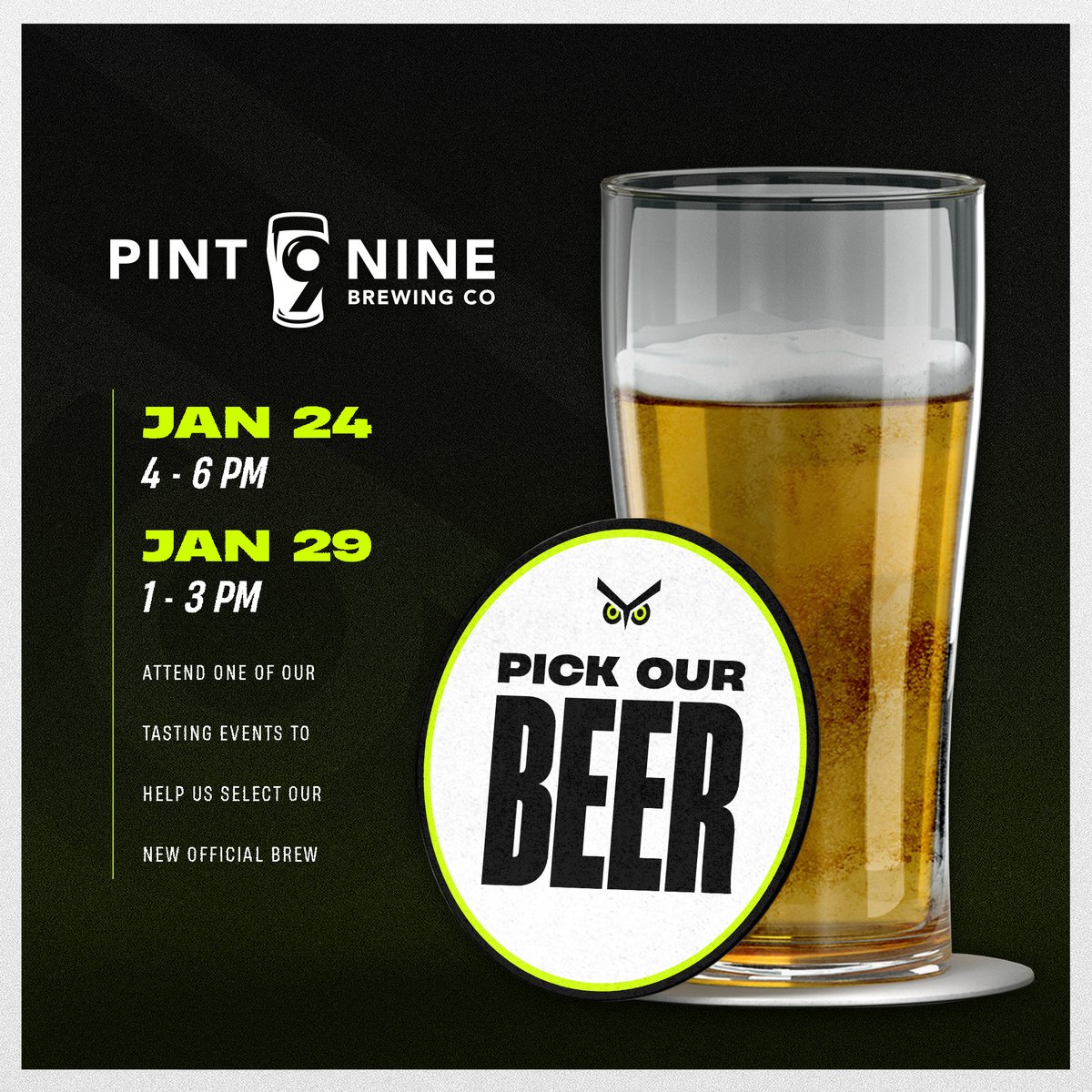 PintNine's tweet photo. We want you to help us pick the  official brew of Union Soccer!   Click the link below to sign up for one of the free tastings  where you can taste &amp; vote for your favorite!  
Tuesday Jan 24th 4 – 6pm
https://t.co/hWuoyOqWmk

Sunday Jan 29th  1 – 3pm
https://t.co/qBZDjKHMcY https://t.co/fcbgvUhVam