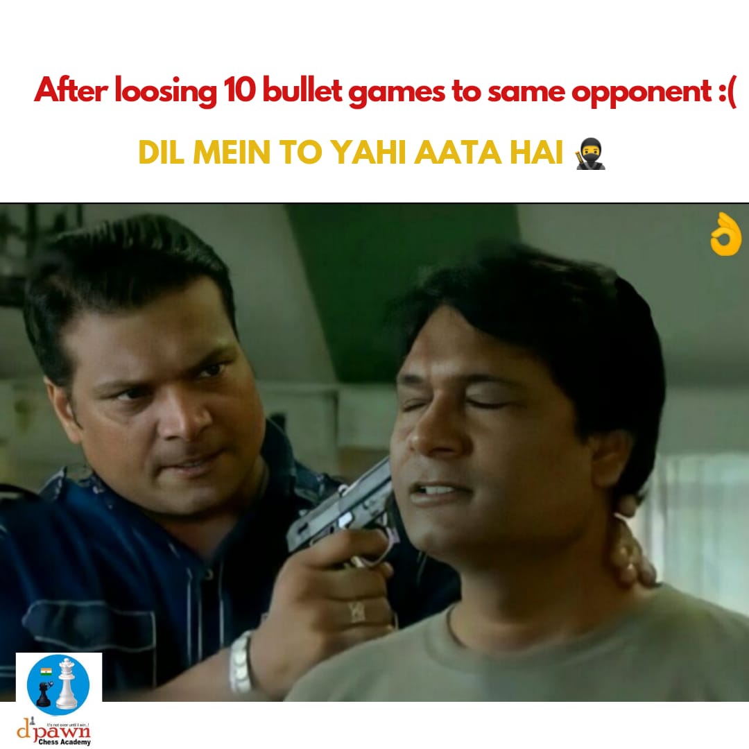 dpawnchess's tweet photo. and I start playing again to win those 10 🥲

Bullet Bullet Bullet

#chess #chessmemes #chesspunks #cid #memes #dpawnchess #dpawn #dpawnchessacademy https://t.co/W2o9Fra7YY