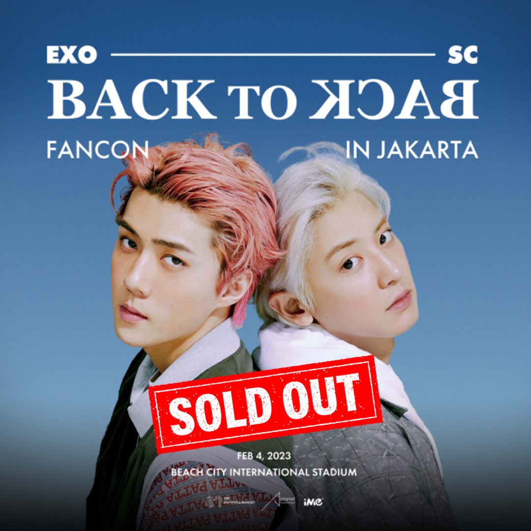 EXO-SC BACK TO BACK FANCON in Jakarta tickets are sold out! Thank you EXO-L for the high enthusiasm. See you later!

#EXO #EXOSC #EXOSC_BackToBack #BackToBackJakarta #iMeIndonesia