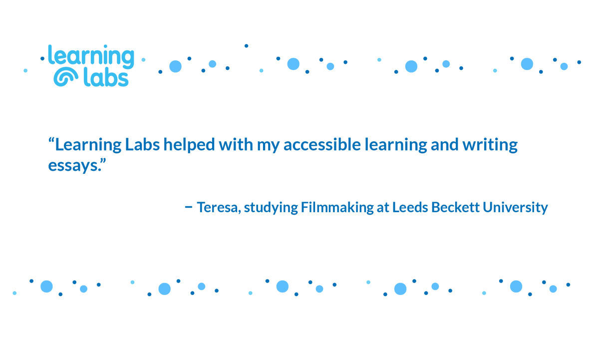How can Learning Labs support students during their course? 

103 assistive technology Lab suites covering everything from @OfficialAyoa to @zoom ✅  
Help with accessible learning ✅ 
Practical course related help including essay writing and expressing mathematical equations✅