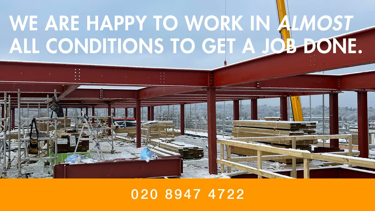 SurreySteelsLtd's tweet photo. We will always endeavour to get your job to you regardless of weather 😎❄️ 👉 020 8947 4722
.
.
.
#steel #steelbeams #steelconnection #structuralsteel #steelfabrication #steelfabricators #steelstructuresfabrication #structuralsteelfabrication #steelfabrications https://t.co/2OAGpigwWs