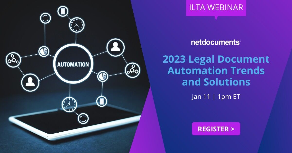 netdocuments's tweet photo. Leveraging #automation can help improve processes, profitability, client service, and work-life balance for legal teams. Join us Wed, Jan 11 at 1pm ET to learn about current trends in legal automation: https://t.co/vbScd11YXx
#PatternBuilder #LegalIT #LegalTech https://t.co/Yfy4fykzcU
