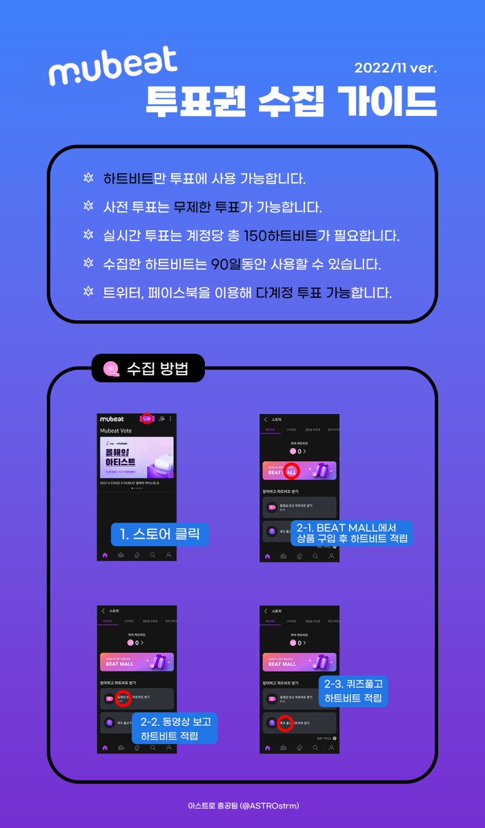 아로하!

차트인 하기가 어려운 상황에서 저희의 희망은 투표뿐입니다❗️

월요일부터 있을 뮤직뱅크 사전투표를 위해 주말동안 뮤빗에서 하트비트를 모아주세요!!!

투표하면 아로하라는걸 보여주자구요

#INCENSE #Madness
#MOONBIN #문빈 #SANHA #산하 
#ASTRO #아스트로
<a href="/offclASTRO/">ASTRO 아스트로</a>
