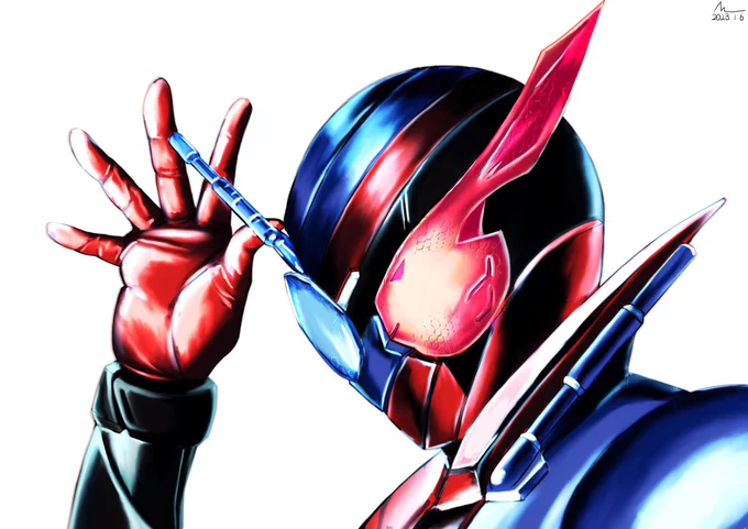 2023「Are you ready?」「ダメです」(正月には卯年の絵を上げるぞ〜と思って描いていたら、いつの間にか年明け感なくなっちゃったラビットタンクの仮面ライダービルドでし…) 