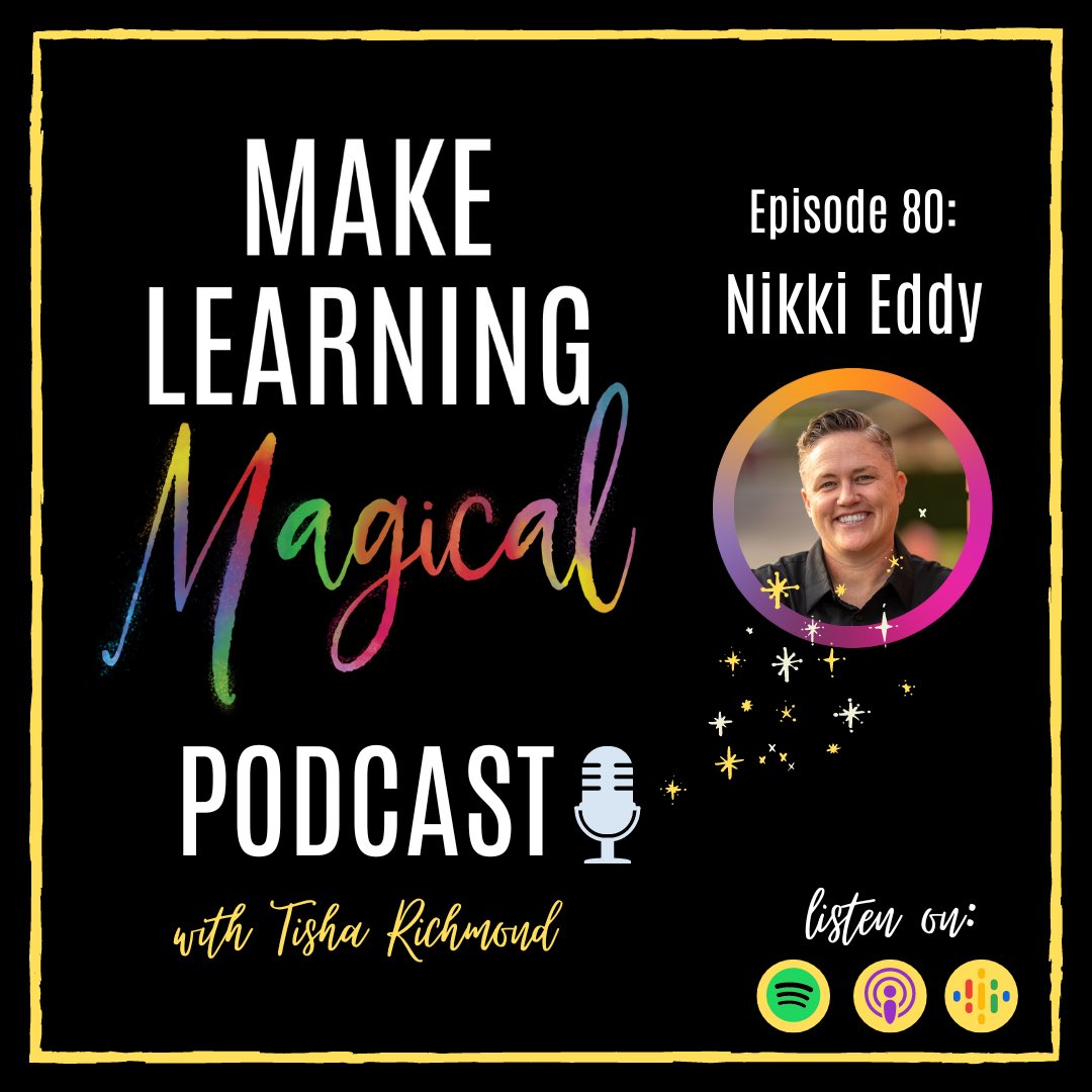 tishrich's tweet photo. A new episode of the #MLmagical podcast has dropped! 

Loved my convo with amazing educator &amp; founder of #WowzaLearning, @mseteach! We chat about her digital game Zoinks, game-based learning, humanity in tech, equity in EDU, Ai, and SO much more! 🎧 here! https://t.co/RzFIplaQSX https://t.co/wtyP7a0qpC