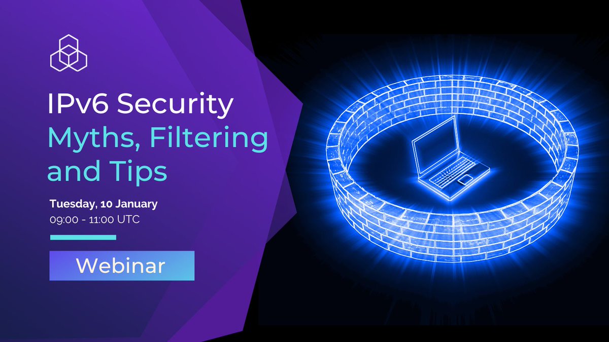 Want to learn how to run a more secure #IPv6 network? Join our #webinar next week on IPv6 Security Myths, Filtering and Tips. Register at: learning.ripe.net/w/upcoming/