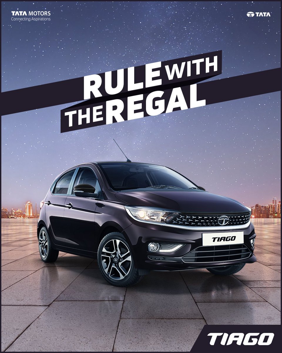 TATA_CARS's tweet photo. Rule the roads like a true royal with #SeriouslyFun drives, in the stunning Tata Tiago.
Visit https://t.co/Hq2GXZTlNI to book your Tiago today.
#TataTiago #SeriouslyFun #TataMotorsPassengerVehicles #CarsDaily #Cars #Hatchback #Roadtrip #Drives #Fun #FunDrives https://t.co/RgbU6g7ZJG
