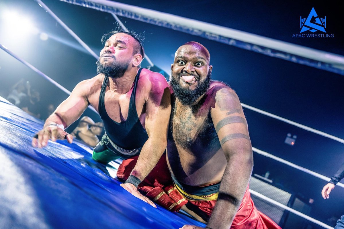 APACWrestling's tweet photo. APAC Wrestling RISE Day 2: @TajiriBuzzsaw and @TheShaukat VS @Double_K_ProRes and @gothampw 

A returning Gotham teams up with Double K to take on the team of Tajiri and Shaukat who had just endured a tough battle the night before, they still earned the victory. https://t.co/DR4ZrJmX1c