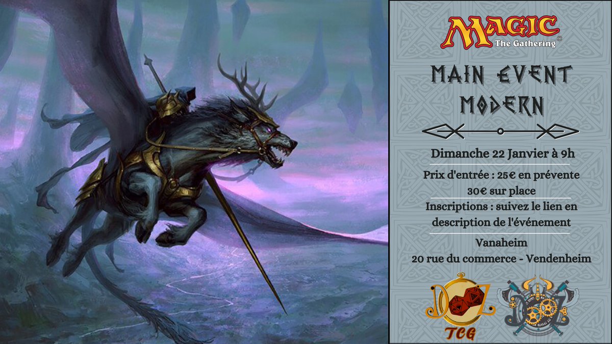 dooztcg's tweet photo. Dimanche 22 janvier au Vanaheim Magic Tournament, le Main Event sera au format Modern ! 

Pensez à vous inscrire avec le lien suivant : 
https://t.co/ZhUaUGNZ02

#mtgfrance
#MTG 
#MagicTheGathering 
#magicthegatheringfrance https://t.co/MjDAE2t0N1