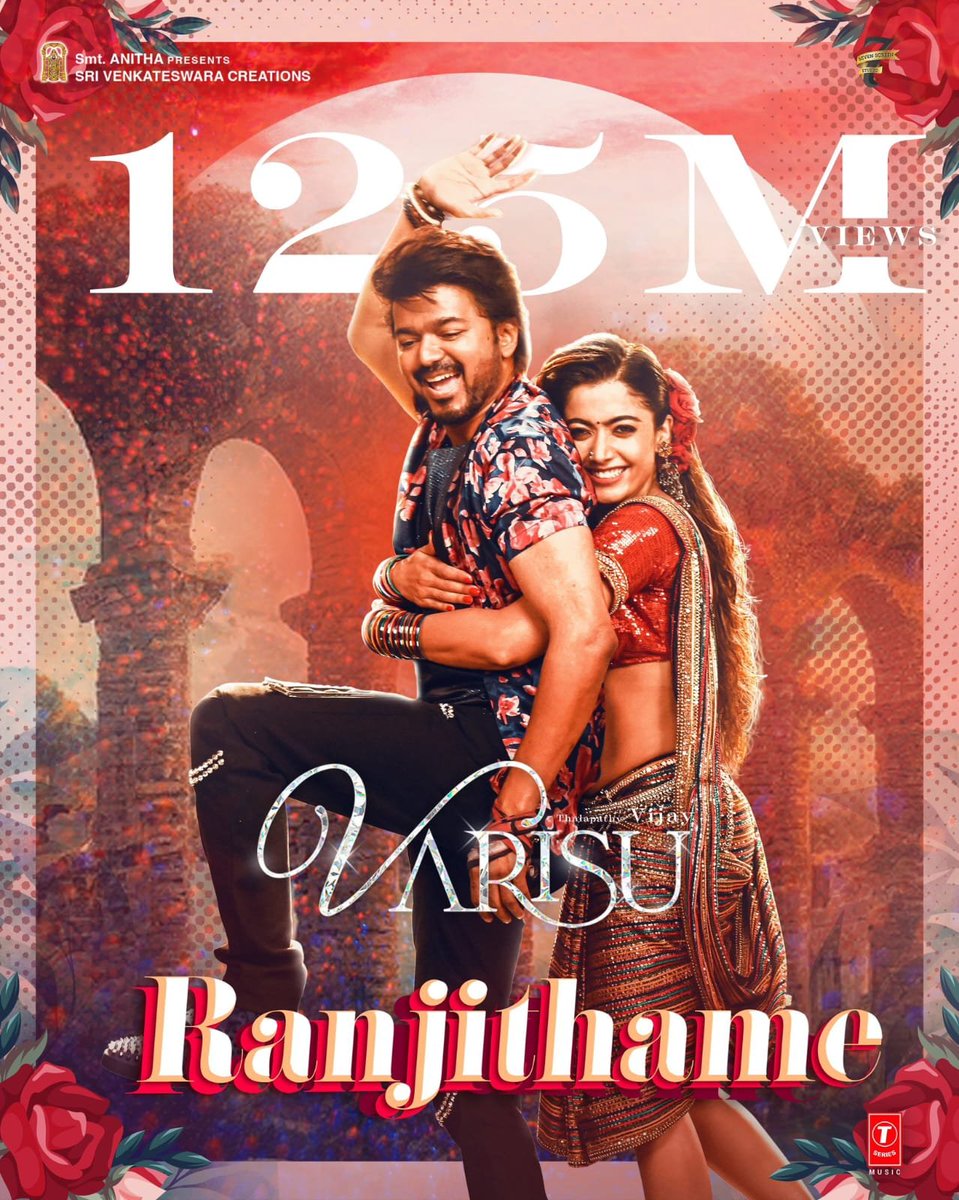 DhilipFocus's tweet photo. #RanjithameHits125M..🔥
#VarisuFirstSingle #Ranjithame #Varisu #TheBossReturns #VarisuFromJan11 #VarisuPongal @actorvijay https://t.co/N8r1zjdqD1