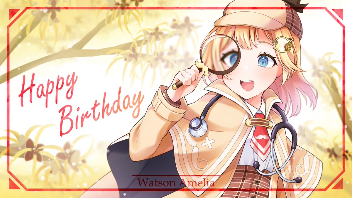ワトソン・アメリア 「Happy birthday!#ameliaRT 」|OHUのイラスト
