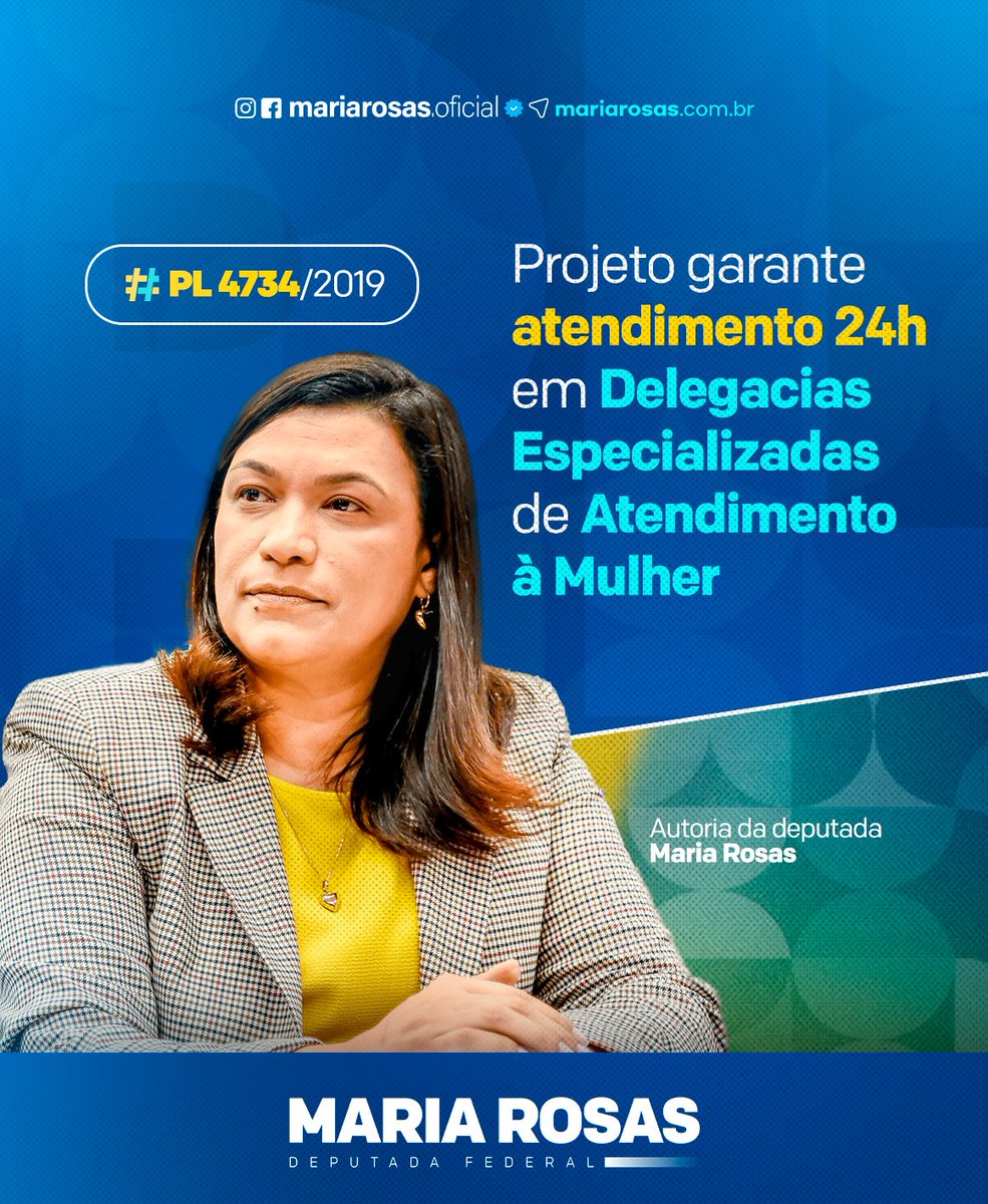 mariarosassp's tweet image. #ProjetoDeLei | O Projeto de lei de autoria da Deputada Maria Rosas, obriga as Delegacias Especializadas de Atendimento à Mulher (Deams), funcionarem em regime contínuo e ininterrupto, de vinte e quatro horas diárias, inclusive nos dias não úteis.
+