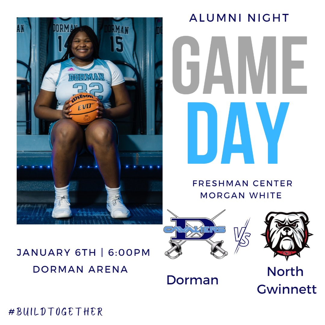 DormanLadyCavs's tweet photo. 🌟ALUMNI NIGHT🌟
🆚North Gwinnett Bulldogs
⌚️6:00pm
🏟 Dorman Arena
📻101.7FM WQUL
🌟We look forward to seeing all ALUMNI tonight!! Refreshments and social after the game!
#BuildTogether #GoCavs #BeatNG #Sisterhood https://t.co/09eZ4IUU8B