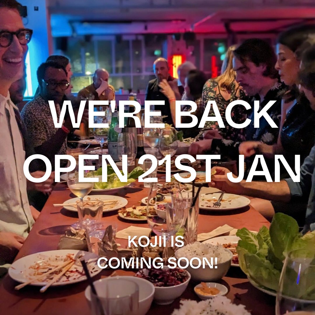 We're closed for a few weeks in preparation for our new restaurant partnership with Kojii (More news on launch date very soon!) We’re back open on January 21st for drinks, and then come celebrate with us at our 2023 kick off party on January 28th, with PBR Streetgang