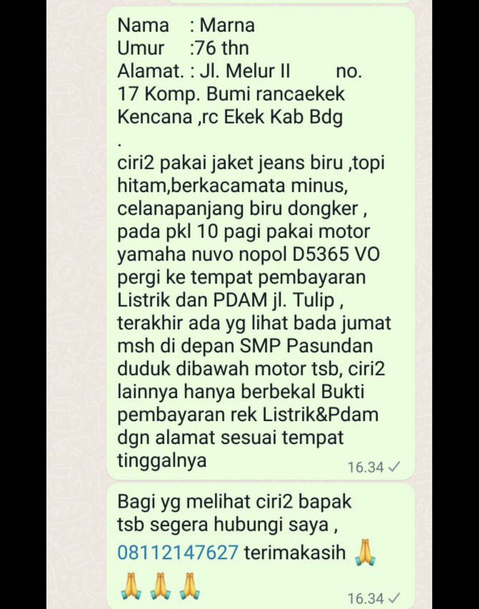 Dicari orang hilang!!!

Mohon bantuan nya jika ada yg menemukan🙏🏻🙏🏻🙏🏻

<a href="/infobandung/">infobandung</a>