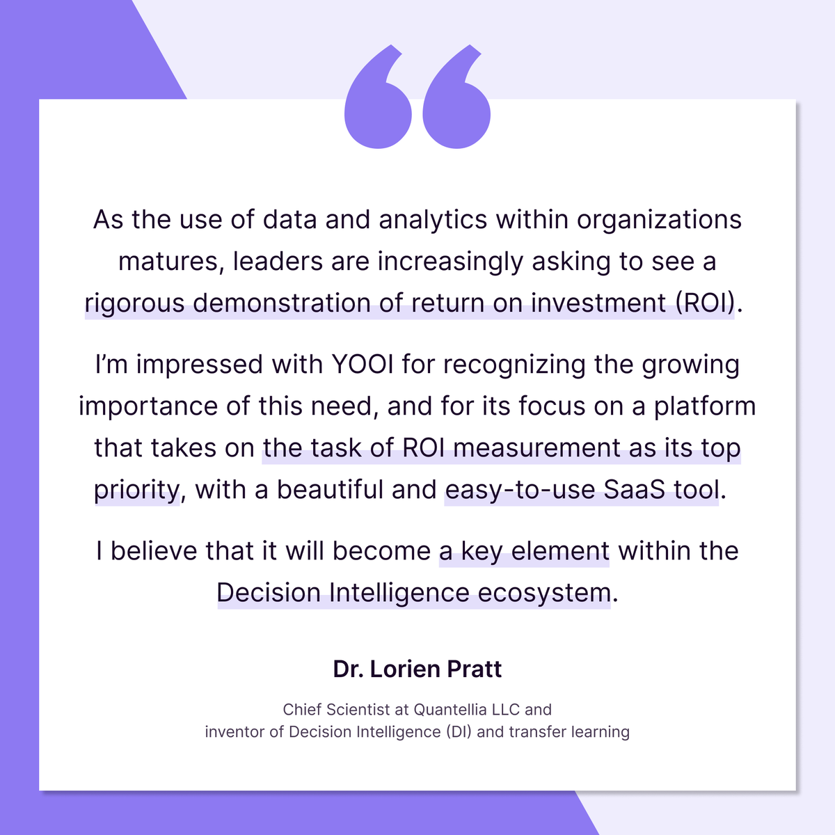 yooidata's tweet photo. Our CEO @naverseng  had the chance to discuss with Dr. @LorienPratt , Chief Scientist at Quantellia LLC, on how #Data &amp; #Analytics Value Management impacts the Decision Intelligence ecosystem.

What a great and insightful discussion! Here's a snippet of her feedback. https://t.co/FlbIc1ZPQm