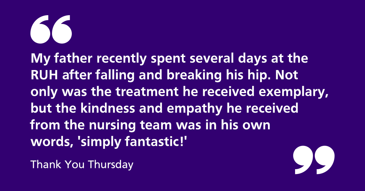 RUHBath's tweet photo. This week's thank you is from the family of a patient who stayed on Philip Yeoman ward over Christmas.

"The fabulous team made his Christmas in hospital such a cheerful and positive experience...we really do appreciate your professionalism, your warm hearts and your dedication!" https://t.co/me7MVZOIbm