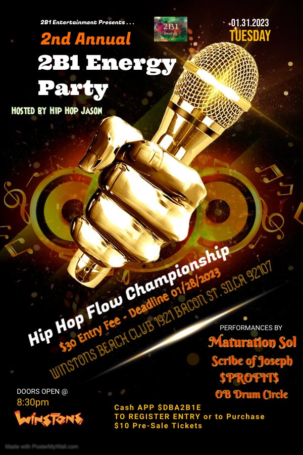 2B1_Energy's tweet photo. This is going to be an amazing night. Like a Boxing match, 2B1 Entertainment is going to discover who is number one. Already have the judges, so get on the card by sending $30 via Cash App $DBA2B1E
#hiphop #hiphopculture #Rappers #championship #flowmasters #getsome https://t.co/zH9GY4l249