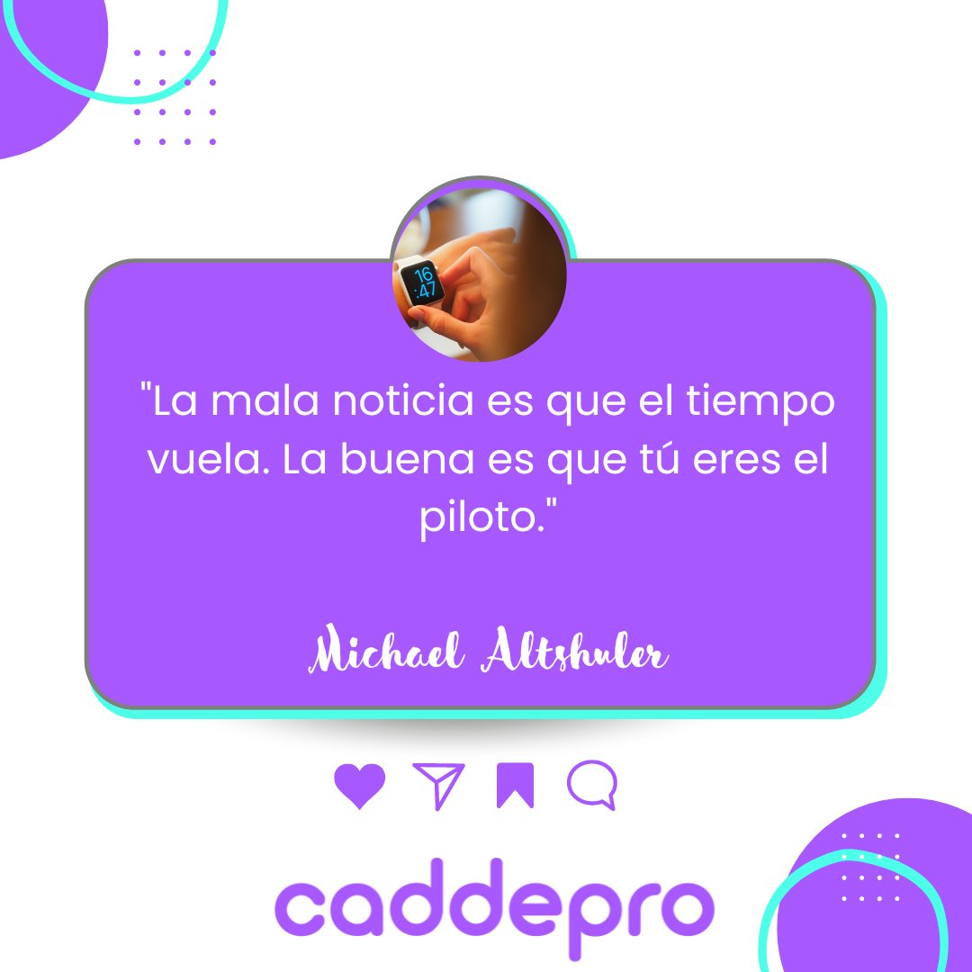 caddepro's tweet photo. Y llegamos al final de la primera semana del 2023. ¿Te parece que pasó muy rápido? Sí, el tiempo realmente vuela. Por eso debemos darle la importancia que merece, para gestionarlo con inteligencia y, sobre todo, con pasión.
¡Buen fin de semana!
#Productividad #Bienestar #Caddepro https://t.co/ebaLvHvakf