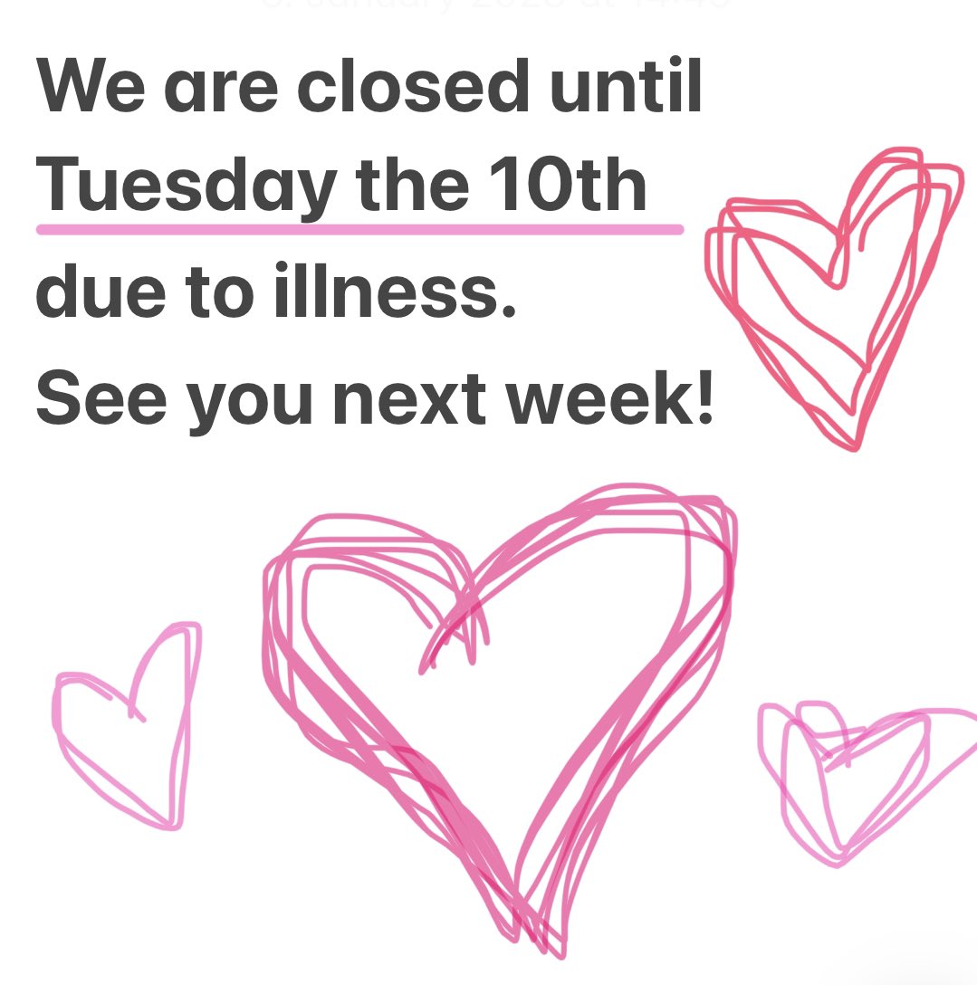IvallansBooks's tweet photo. We are closed until Tuesday the 10th due to illness. See you next week! https://t.co/X1Pwfl2BXC