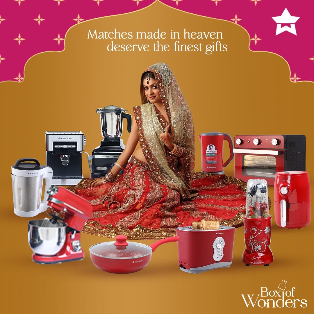 wonderchef's tweet photo. This wedding season, give the newlyweds a thoughtful gift with Wonderchef😉. From the smart and contemporary to the traditional and timeless, you'll find something that will surely become a cherished part of their home🏡. #BoxOfWonder!🎁
#WeddingGifts #WeddingGifting #Gifts https://t.co/5AAS5clBWM