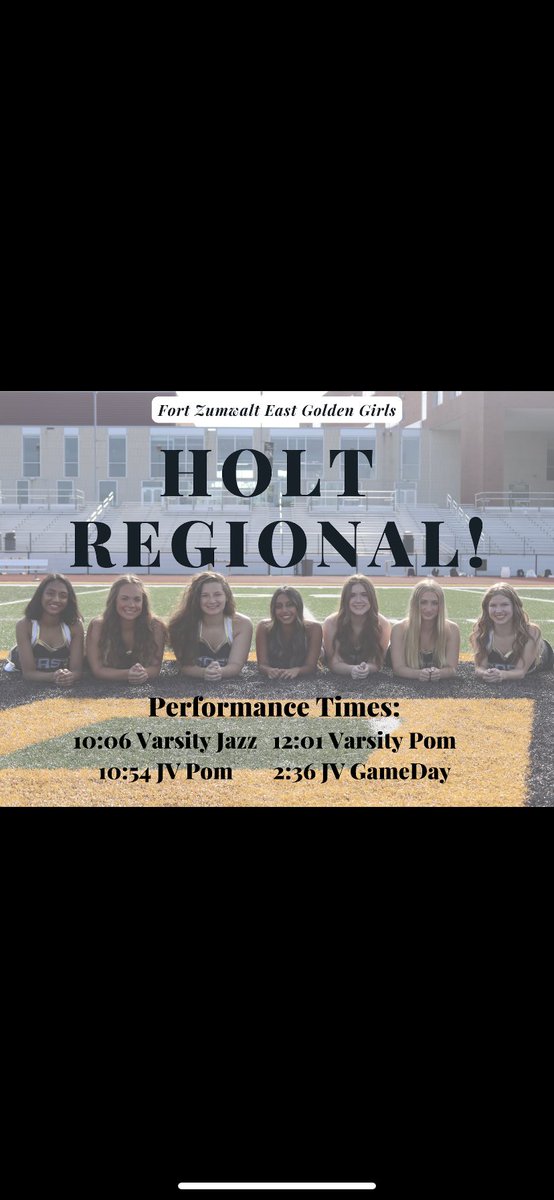 FZEVDT's tweet image. First competition of the season is tomorrow at Holt High School! Wish our Golden Girls good luck as they put all their hard work onto the competition floor! Good luck to all other teams competing🤩