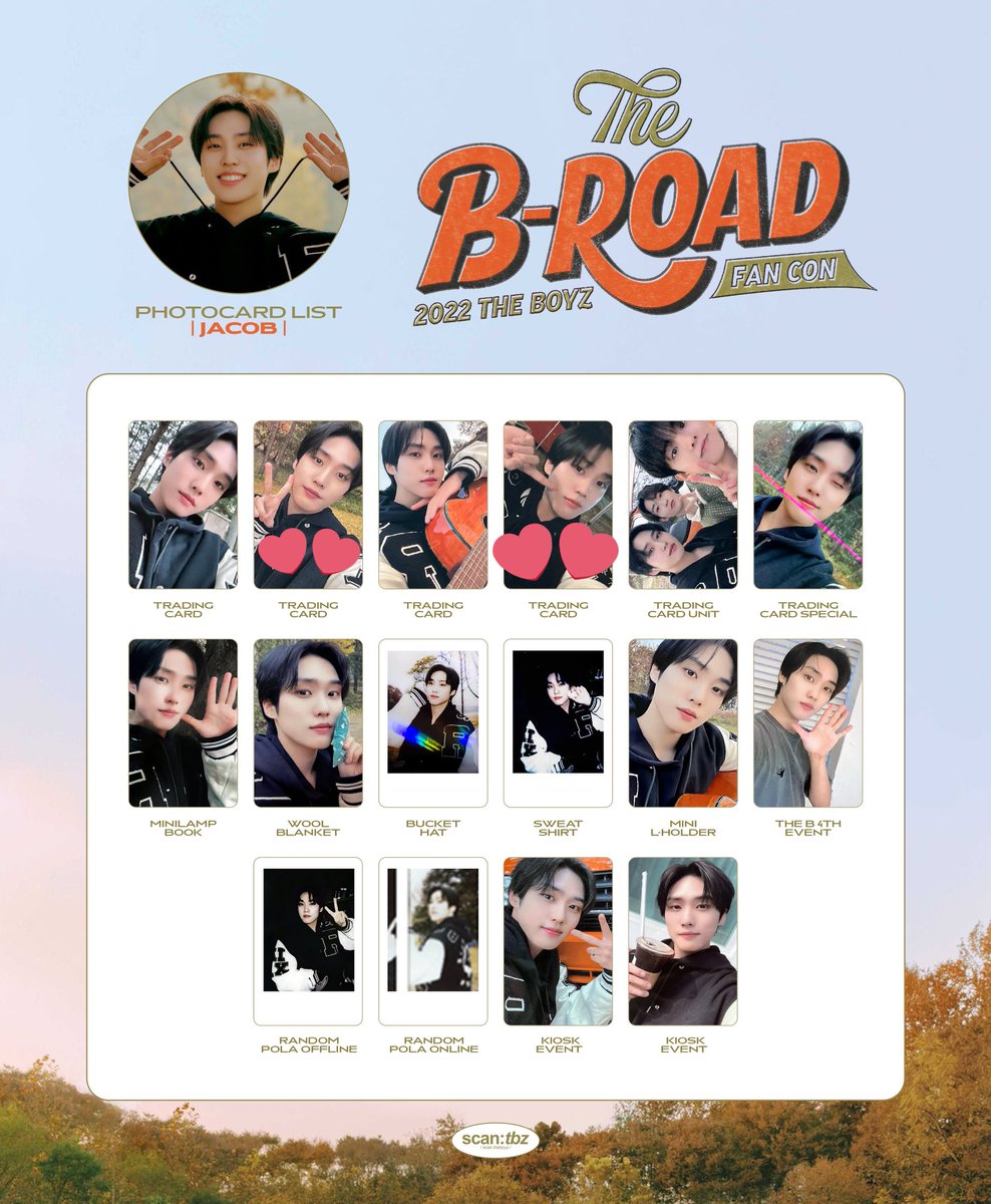 514mx126's tweet photo. THE BOYZ THE B ROAD トレカ交換

求：ジェイコブ（画像の♡）
譲：ヒョンジェ、ヨンフン、エリック

同日発送、郵送での交換希望です。

お心当たりある方DMお願いします🙇🏻‍♀️ https://t.co/qICsxlNCFj