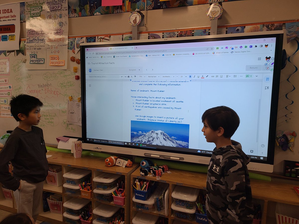 mmhteach's tweet photo. #class3h presents our quick US Tourist Attraction research before going on an international trip around the π ! @JRRS_Jericho #jrrsfamily https://t.co/736krTgMbH