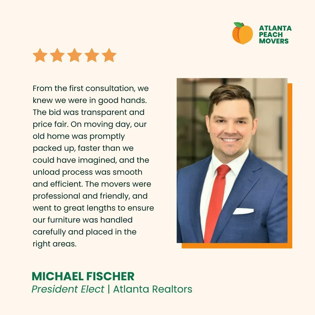 We love to hear about your experiences with our team at Atlanta Peach Movers 🍑Michael recently used us for a move- here's what he has to say! 

#atlanta #movers #atlantapeachmovers #moving #movingday #professionalmovers #relocation #packing #movingtips #home #localmoving #home