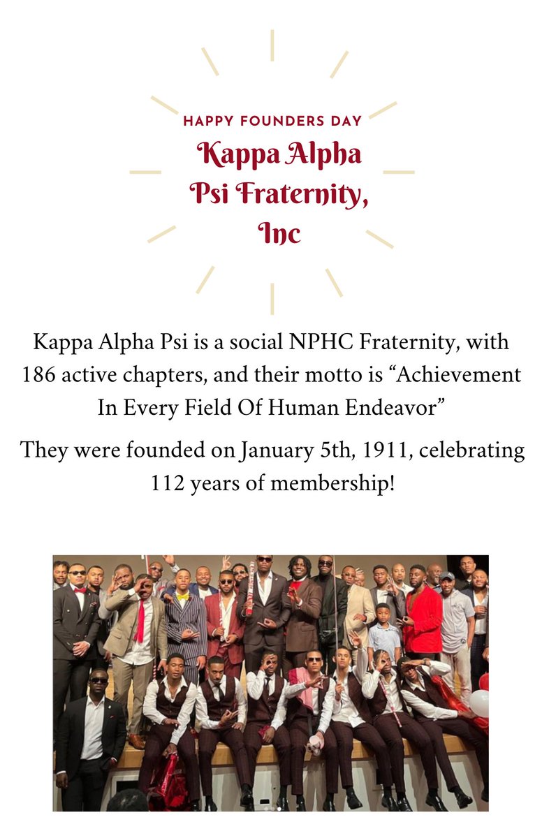 Happy Founders Day to Kappa Alpha Psi Fraternity Inc. from the Center of Fraternity and Sorority Life!