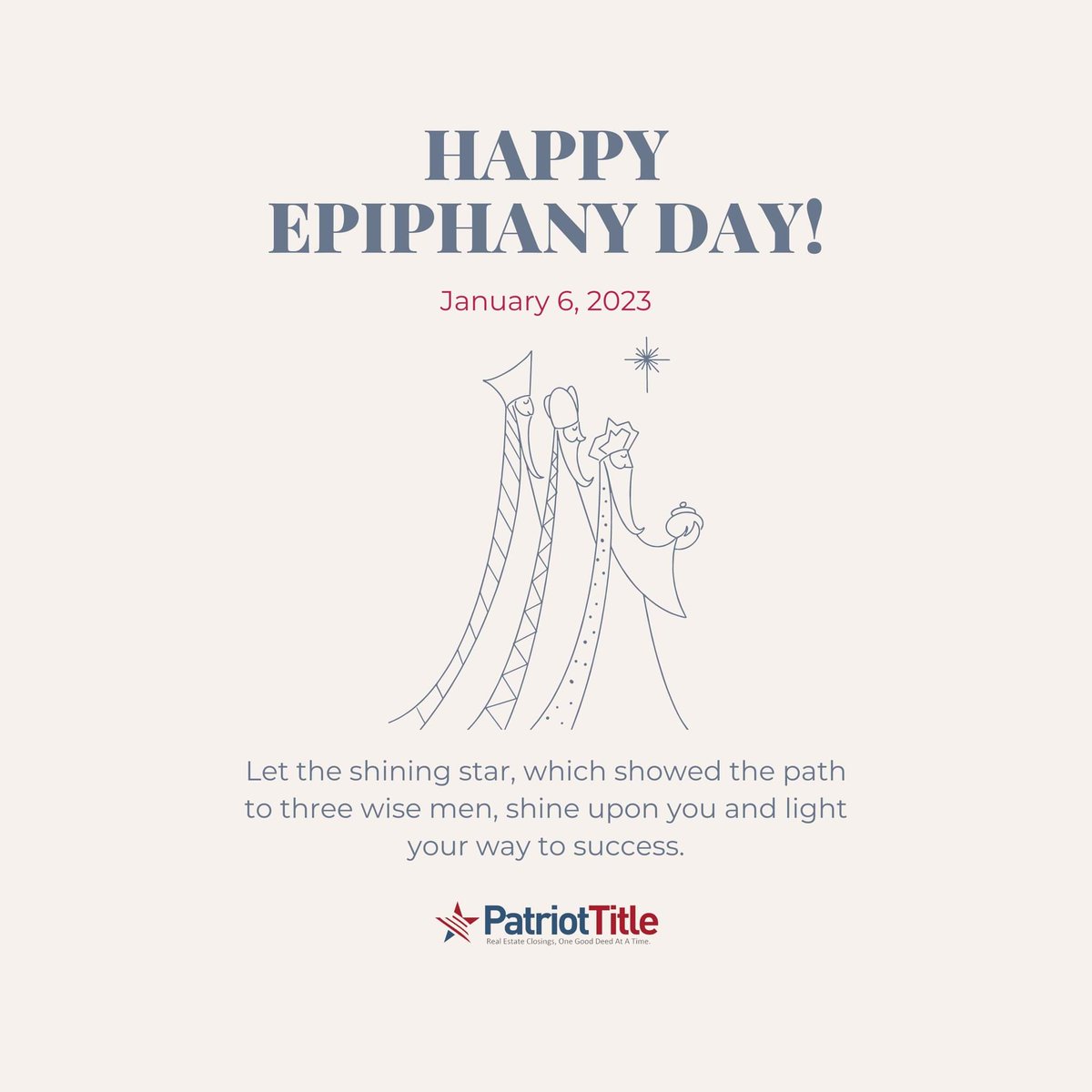 patriottitleco's tweet image. Thank you for being our star and the best gift we could ever ask for. From Patriot Title Family, may you be showered with many blessings this Epiphany day and in the coming years. 👑🤍

Feliz Día de Los Reyes! ✨

#patriottitletx #epiphany #epiphanyday #threekings #houstontx