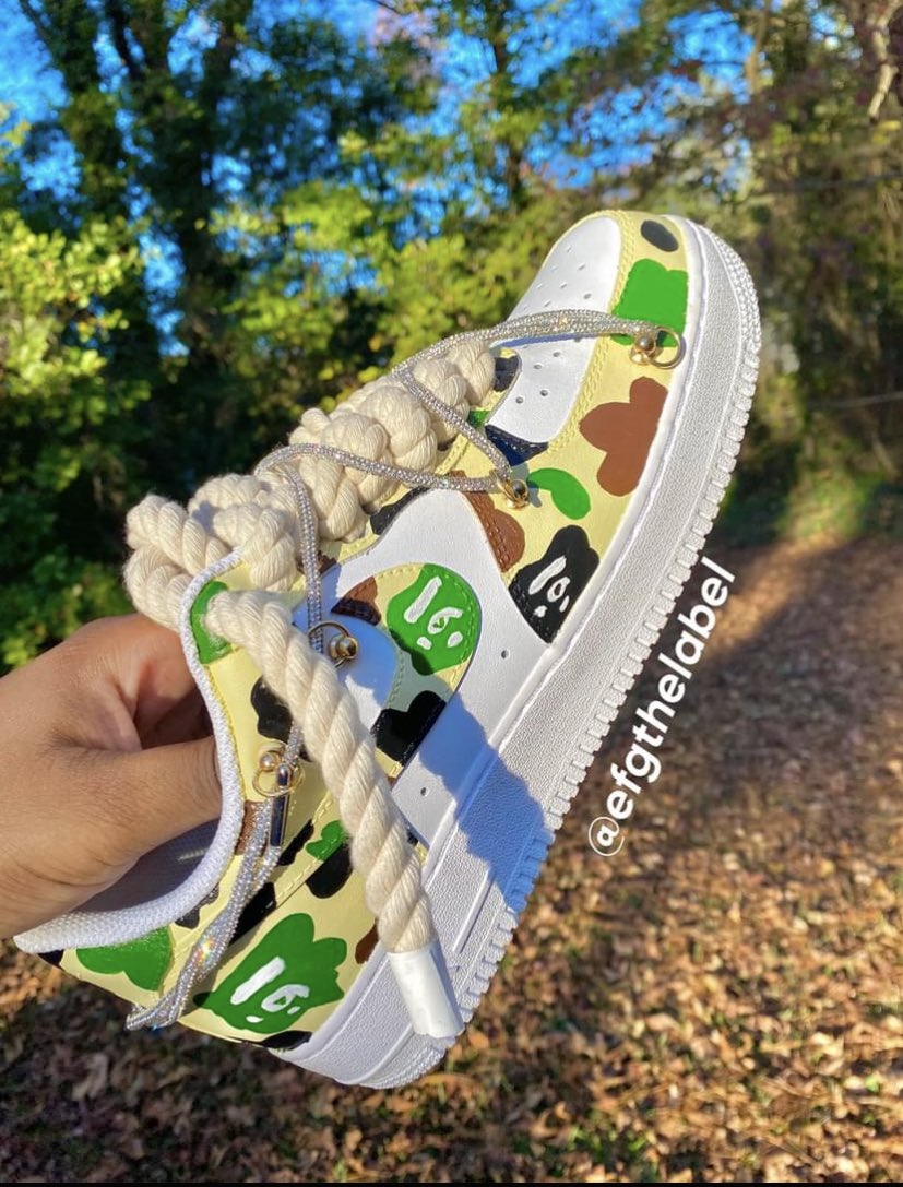 PhotoGenic_Doe's tweet photo. Which Colorway the hardest ? 

Hand Painted Custom Bape AF1’s 💫

Like / Comment / Retweet 

 Custom Shoes #af1 #af1custom #Customs #customshoes #bape https://t.co/jH7zywwnVF