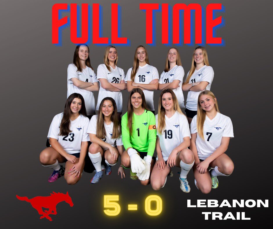 5-0 win against Lebanon Trail! 

⚽️⚽️- Kristin (Gabi &amp; Kaetlin)
⚽️- Lexi 
⚽️- Alex (Lexi)
⚽️- Kalle (Gabi) 

Pic creds to G3 Photography