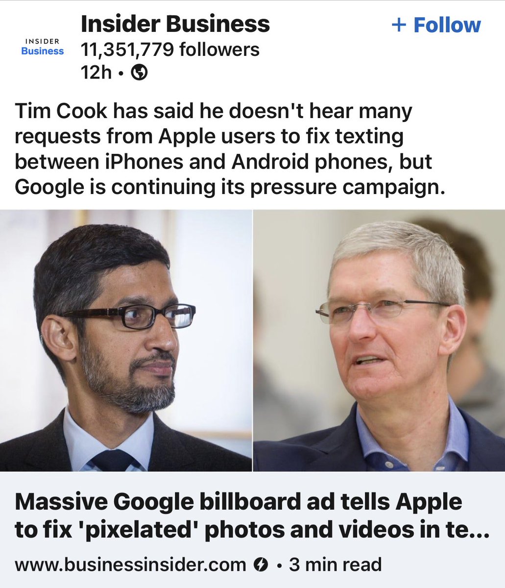 We had death in the family recently and used group chat to coordinate plans and it was a nightmare because of this iPhone/Android issue. Many feelings were hurt because of missed messages. So ⁦<a href="/Apple/">Apple</a>⁩ and Tim Cook we are officially complaining and asking for change.