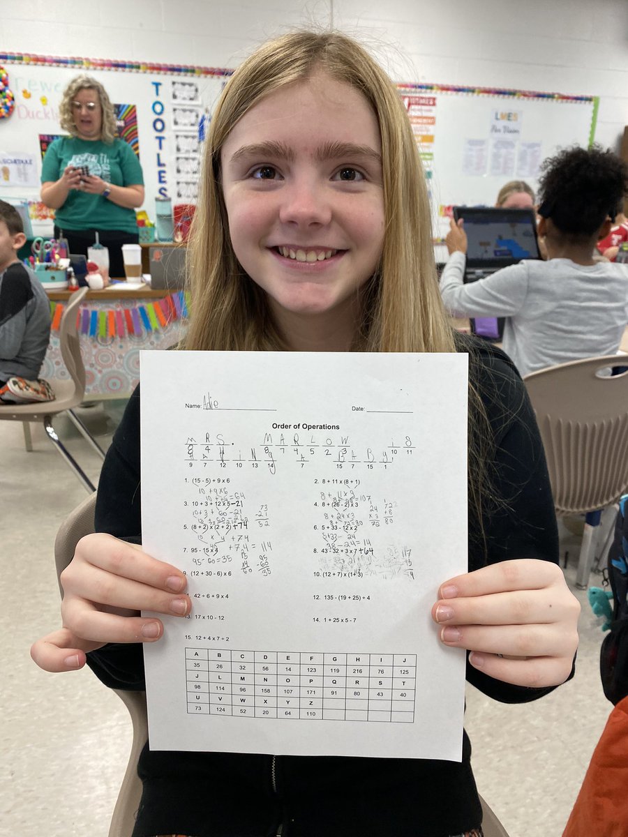 Cats out of the bag… students had to review PEMDAS to solve my secret! 🍼💙💗