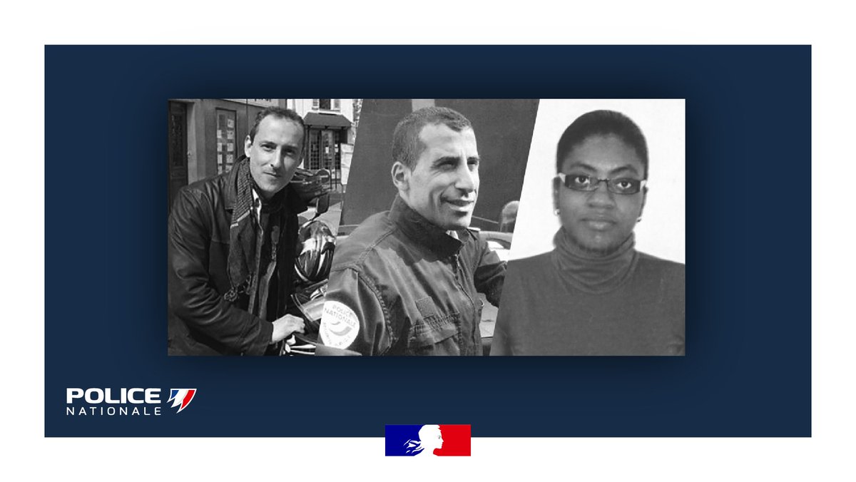 [#NoublionsJamais] Aujourd’hui, la #PoliceNationale rend hommage aux victimes des attentats perpétrés il y a 8 ans. Pensée particulière pour les policiers Franck Brinsolaro, Ahmed Merabet et pour Clarissa Jean-Philippe, policière municipale. #CharlieHebdo #7janvier2015