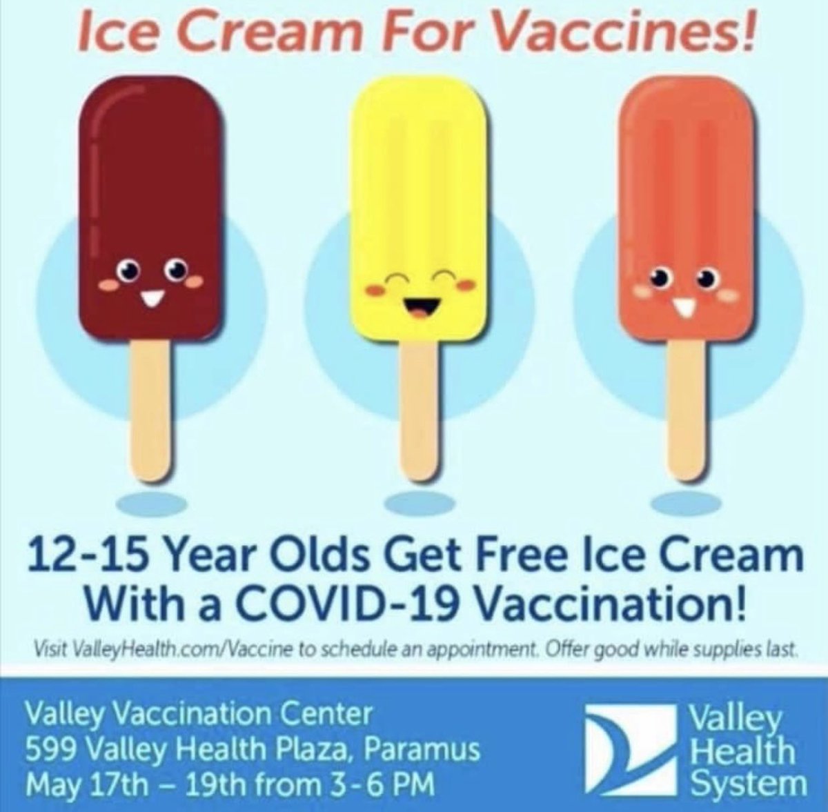 healthbyjames's tweet image. Offering kids free ice cream if they get a vaccine is an unconscionable evil

valleyhealth.com/contact-us
