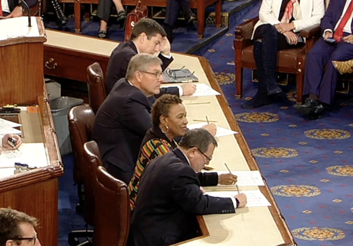 RepBarbaraLee's tweet photo. It’s been an honor to count the votes for Speaker on the House floor.

All 5,208 of them. https://t.co/GqOG6NawmE