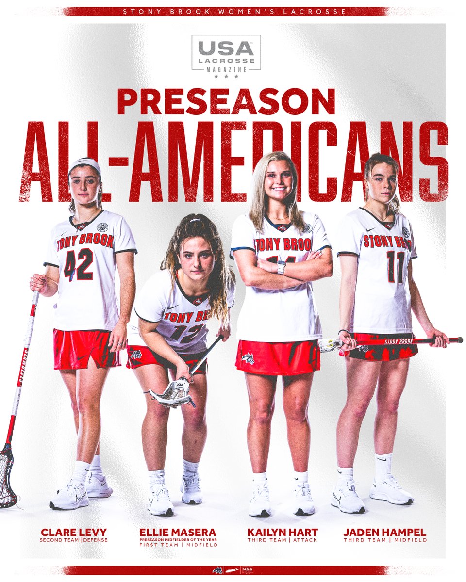 ⭐ 𝐏𝐑𝐄𝐒𝐄𝐀𝐒𝐎𝐍 𝐀𝐋𝐋-𝐀𝐌𝐄𝐑𝐈𝐂𝐀𝐍𝐒 ⭐

Congrats to our 4️⃣ USA Lacrosse Magazine Preseason All-American selections! Ellie was also named 𝗣𝗿𝗲𝘀𝗲𝗮𝘀𝗼𝗻 𝗠𝗶𝗱𝗳𝗶𝗲𝗹𝗱𝗲𝗿 𝗼𝗳 𝘁𝗵𝗲 𝗬𝗲𝗮𝗿! 

📰: bit.ly/3GI2O0h

🌊🐺 x <a href="/USALacrosseMag/">USA Lacrosse Magazine</a>