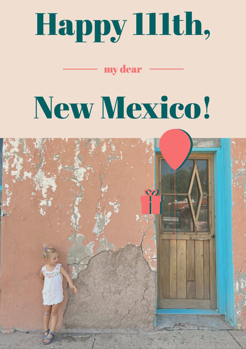 New Mexico has been a U.S. state since this day in 1912. I always seem to remember the date because my great-grandma Agnes, an admirably entrepreneurial New Mexican, was born in January 1911.
📸: My fifth generation NM daughter in Carrizozo