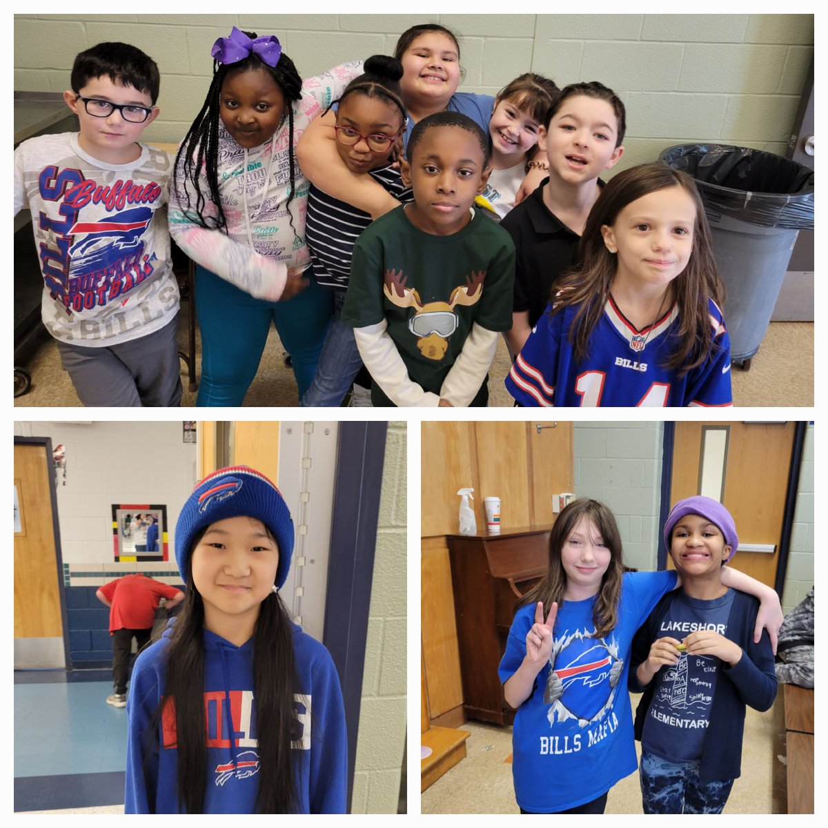 lakeshore1200's tweet photo. Lakeshore Students wearing Buffalo Bills attire (or red and blue) to show support for Damar Hamlin, his family and the Buffalo Bills. #3dh 🦬♥️💙 https://t.co/7kmuMjZkmJ